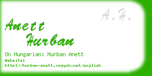 anett hurban business card